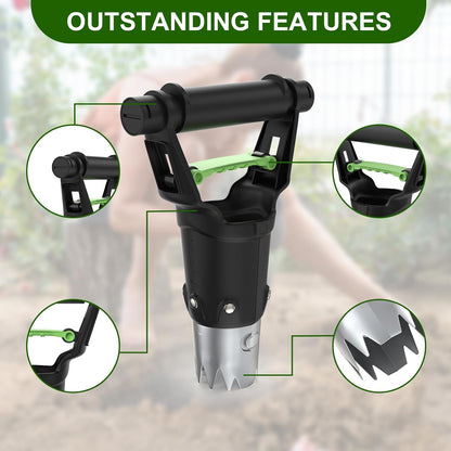 Gardtech Sturdy Bulb Planter, 5 inches Depth Hand Bulb Planting Tool, Heavt Duty Stainless Steel Garden Soil Release Tool & Transplanter for Plants Seeds and Digging Tulips