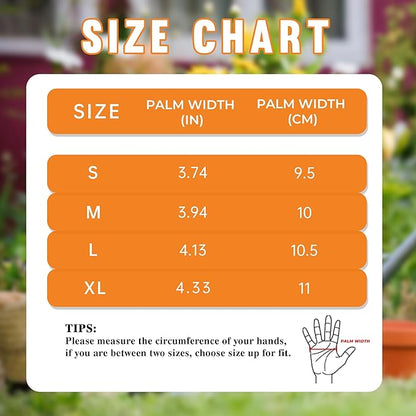 HANDLANDY Leather Gardening Gloves for Women, Scratch Resistant Breathable Ladies Rose Pruning Garden Gauntlet Yard Gloves, Gift for Gardeners (Khaki, S)