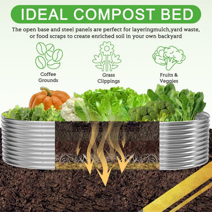 FRIZIONE 2pcs Tall 8x4ft Galvanized Raised Garden Bed Outdoor,Steel Garden Bed for Vegetables,Above Ground Garden Box for Flower,Metal Raised Beds for Gardening