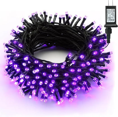 Brizled Purple Lights, 78.74ft 240 LED Halloween Lights Connectable with Timer, 8 Modes Plugin Purple Light String Waterproof Outdoor Mini Light for Outside Indoor Spooky Tree Decor