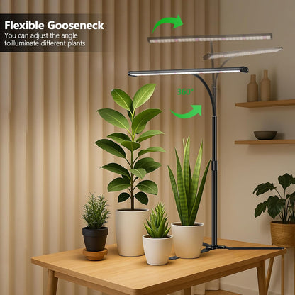 Super-Bright Plant Grow Light, 6000K 108LEDs Full Spectrum Plant Lamp with Timer 4/8/12Hrs & Height Extendable for Home Office Desktop Indoor Plants, 12V 3A High Power Output for Faster Growth
