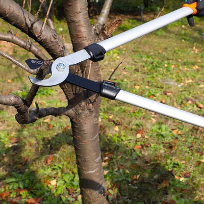 GARCARE 4 IN 1 Garden Shears Pruning Set with Bypass Pruning Shears Compound Lopper and Hedge Shears and Folding Saw with Carbon Steel Sharp Blades