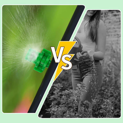 210Pcs Drip Irrigation Emitters 90/180/360 Degree Micro Sprinkler Heads Misting Sprinkler Refraction Automizing Micro Sprayer Irrigation Misting Nozzles for Plants Water Garden Irrigation System