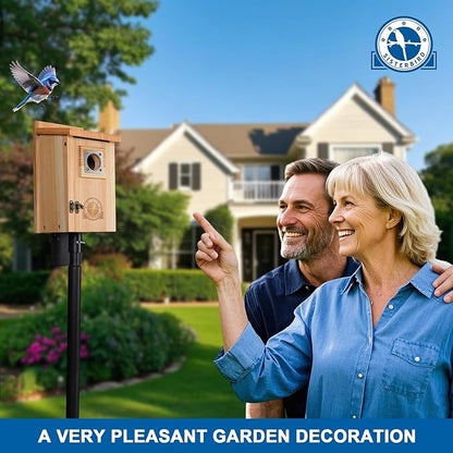 Bird Houses for Outside 1-1/2” Entrance Hole Cedar Birdhouses with Metal Guard Outdoor Bluebird Wren Swallow Finch Asssembly Required