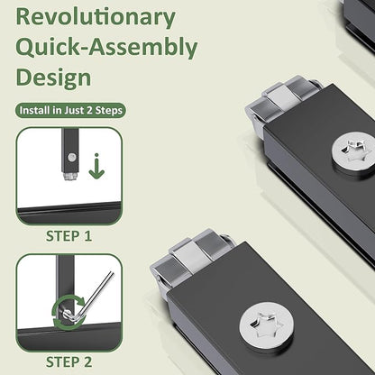 6x9 FT Quick Setup Polycarbonate Greenhouse with Roof Vent, Large Aluminum Walk-in Green House for Outdoor Garden Backyard, Black