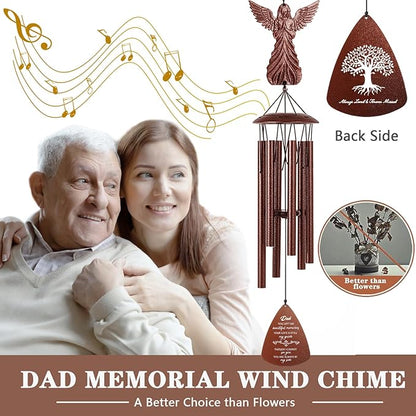 Dad Memorial Wind Chimes, Sympathy Gifts for Loss of Dad, Memorial Gifts for Father Bereavement Condolence Remembrance