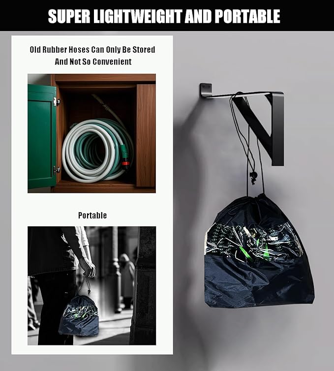 Expandable Garden Hose - 50 ft with 10 Function Nozzle Sprayer, Lightweight Flexible Water Hose with Durable Collapsible Latex Core & Solid Brass Fittings, 50ft Retractable Stretch Hose