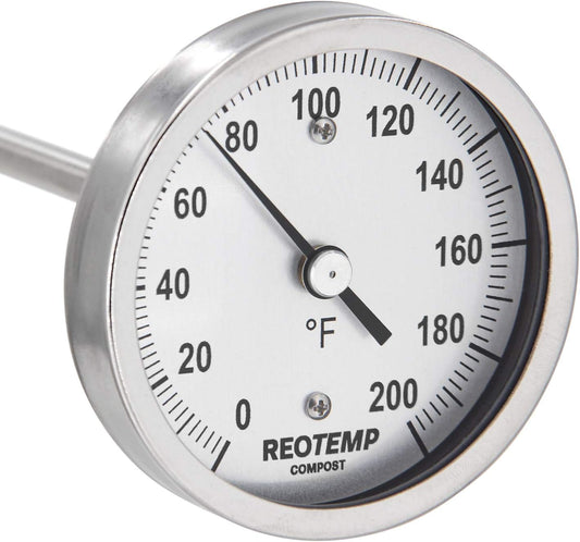 REOTEMP Heavy Duty Compost Thermometer - Fahrenheit (36 Inch Stem), Made in The USA