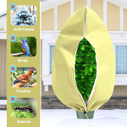 DQS 2 Pack Plant Covers Freeze Protection, 70.8" x82.6" Winter Frost Protection Blankets Frost Cloth,Suitable for Outdoor Winter Frost, Cold Weather, shrubs, Trees, Jackets, and coverings