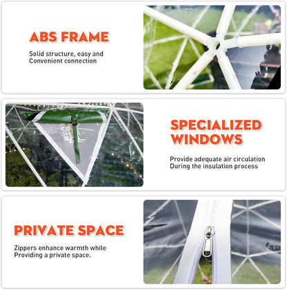 Garden Dome Bubble Tent House Outdoor, Upgraded Geodesic Dome Greenhouse with Transparent PVC Cover, Weatherproof Greenhouse Suitable for Patio (GREEN-12FT)