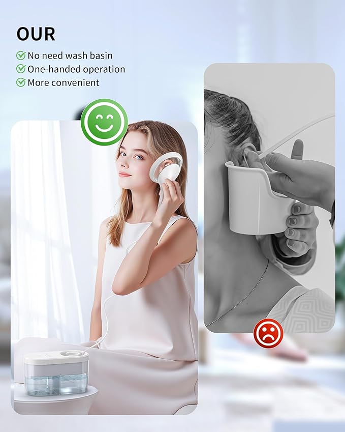 Electric Ear Wax Removal Kit - Water Powered Ear Irrigation System with Sewage Collection, 4 Clean Modes, Safe & Effective, 3 Ear Tips for Adults