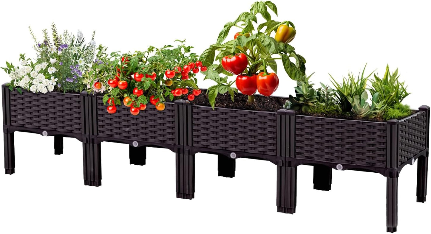 Raised Garden Bed with Legs, Large Planter Box Raised Garden Beds Outdoor, Rectangular Elevated Planter Box for Gardening Vegetables, Flowers, Fruits and Plants (63”*15.7”*14.5”)