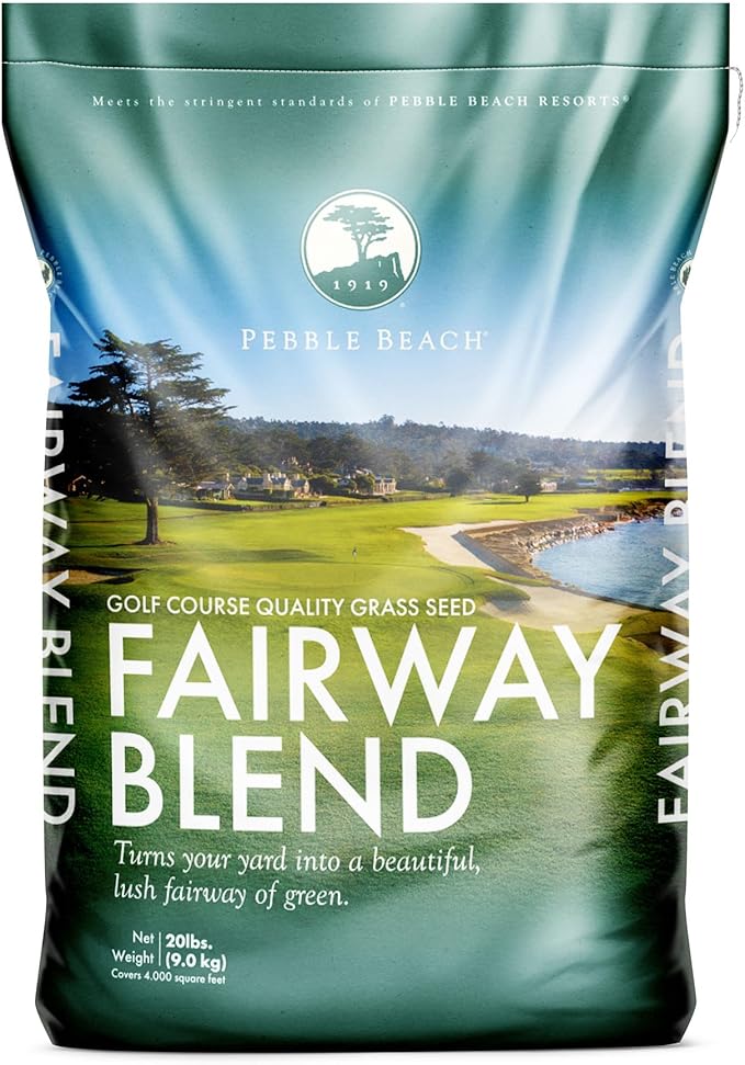 Barenbrug Pebble Beach Sun & Shade Grass Seed Mixture for Lawn Repair & Growth, Pebble Beach Golf Course Approved Blend, 20 LB Bag