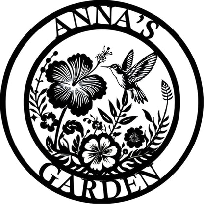 Custom Metal Garden Sign, Personalized Metal Home Garden Sign, Garden Gecor for Outside, Personalized Garden Signs with Name, Flower Garden Sign, Mom Grandma Women gifts