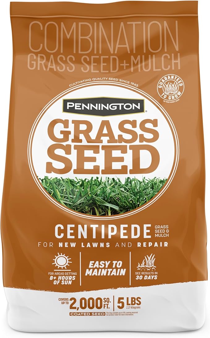 Pennington 100532365 Centipede Grass Seed & Mulch 5 LB, Black Label