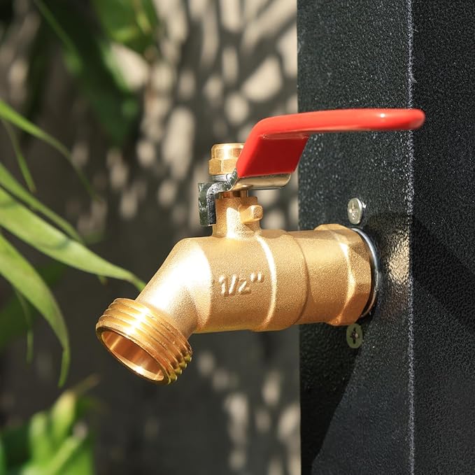 UNWAVER Garden Hose Full Flow Faucets Heavy Brass Bibb 1/2" Male NPT Inlet Connection with 3/4" Male GHT Water Hose Outlet (1/2 Inlet Long Handle 1PCS)