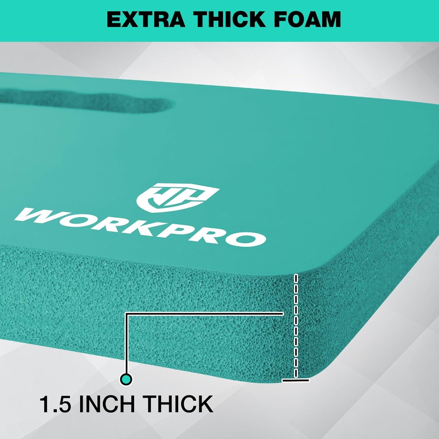 WORKPRO Extra Thick Kneeling Pad, Soft Foam Cushioning for Knee, Large Foam Kneeler Mat for Gardening, Bathing Baby, Workout Supplies, 17.5 x 11 x 1.5 in, Robin's egg Blue