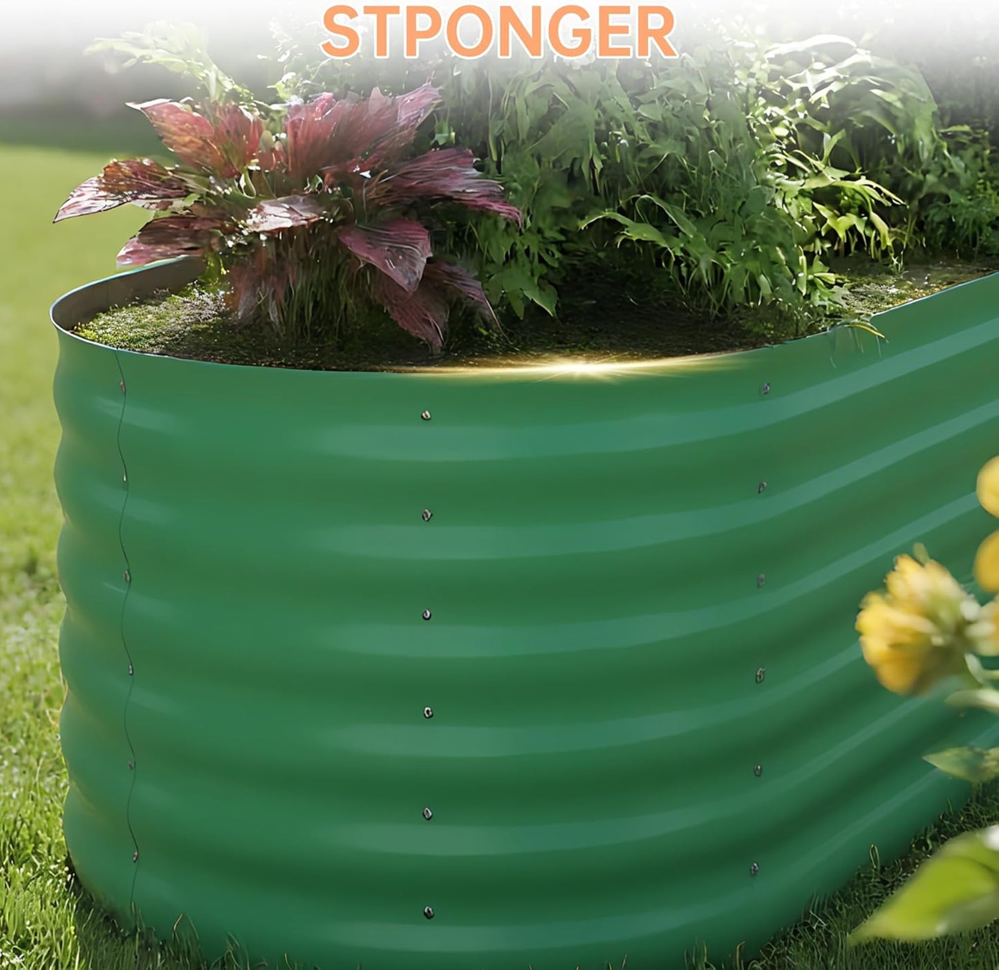 8x2x1.5 ft Galvanized Raised Garden Bed Outdoor, 18 in Tall Metal Planter Box for Flowers Herbs Vegetables, Rust-Resistant Raised Garden Beds for Gardening, Easy Assembly Outdoor Garden Box & Planters