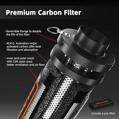 Spider Farmer G3000 Grow Tent Kit Complete 3x3x6ft, 300W Dimmable Bar Style LED Grow Lights 36"x36"x70" Tent Kit 4" Ventilation System with GGS Smart Controller 2025