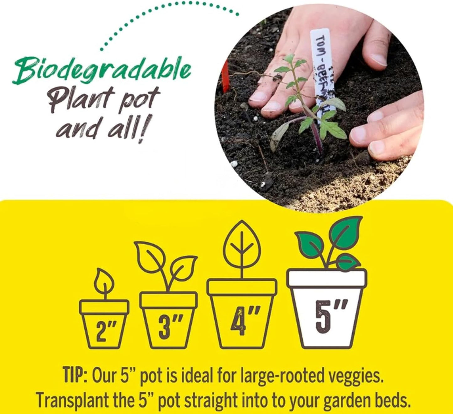 Jiffy Organic Seed Starting 5" Biodegradable Peat Pots (24 Pots)