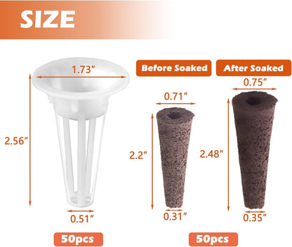 100 PCS Hydroponic Growing Kit Plant Seed Starter Pods Kit Replacement Grow Sponges Seed Suitable for Mushroom Grow Kit