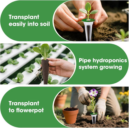 129Pcs Hydroponic Pods Kit with A&B Plant Food, Hydroponic Pods with 50 Grow Sponges, 50 Plant Labels,12 Grow Baskets, 12 Grow Domes and 1 Tweezers - Compatible with Aerogarden Grow Anything Herb Kits
