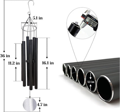 Personalized 36" Bereavement Wind Chimes for Outside, Memorial Gift in Remembrance of a Loved One, Sympathy Gift for Loss of Mother Father Husband, Garden Patio Decor