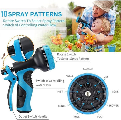 200 ft Garden Hose-No Kink,Heavy Duty,Lightweigh Flexible,Leakproof Water Hose with Sprayer Nozzle-3/4" Solid Brass Connectors-Rubber Car Hoses