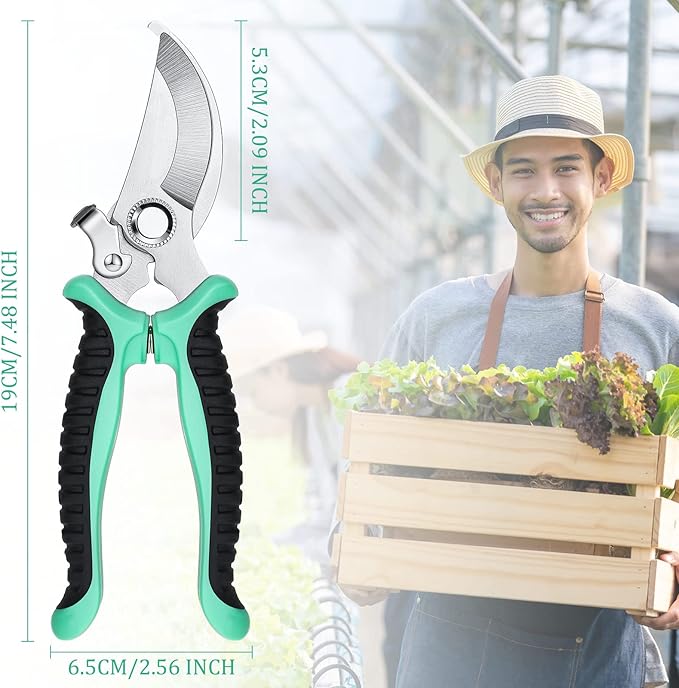 Lothee 9 Pcs Garden Shears Pruning Garden Clippers Bulk Bypass Pruner Heavy Duty for Gardening Hedge Plant Cutting Flower Scissors for Tree Trimming Bonsai Cutting Fruits Picking