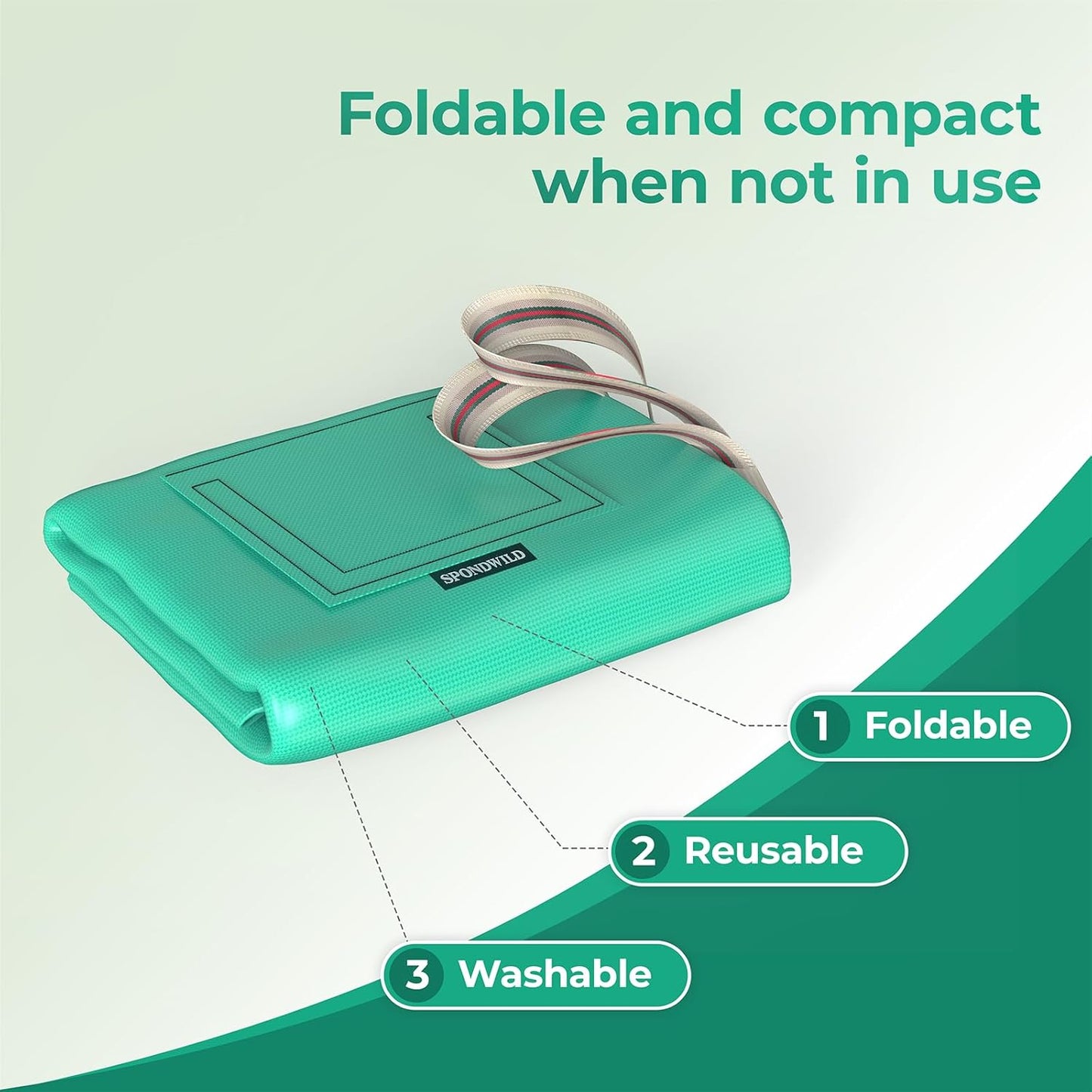 Reusable Garden Yard Waste Bag – 43 Gallon Breathable Thickened Reusable Lawn Bag, with 4 Handles for Easy Moving & Foldable Design, for Leaf & Miscellaneous Debris Collection(Green)