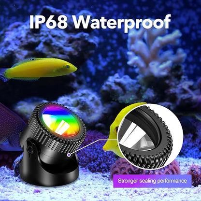 POPOSOAP Solar Pond Lights, RGB Multi-Color Pond Lights Waterproof IP68, Underwater Light with Timer Modes Options for Pond Fountain Pool Garden Decoration(3 Headlamp)