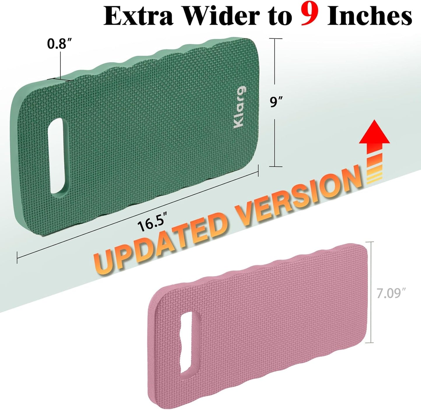 New Upgrade Garden Kneeling Pad 3 PCS, Extra Wider to 9 Inches, Thick Foam Kneeling Pad, Waterproof Knee Mat for Gardening, Cleaning, Yoga, and Auto Repair.16.5" x 9" x 0.8"