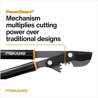 Fiskars 32-Inch PowerGear Loppers for Tree Trimming, Heavy-Duty, Sharp Bypass Steel Blade Tree Branch Cutter up to 2-Inch Diameter Cut Capacity, Hand Loppers