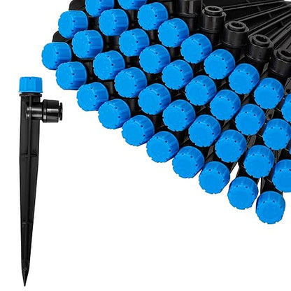 MIXC Quick Connector Drip Emitters for 1/4" Tubing, Adjustable Flow, 360° Fan-Shaped Sprayer (Drip Emitter Stream, 40 Packs)
