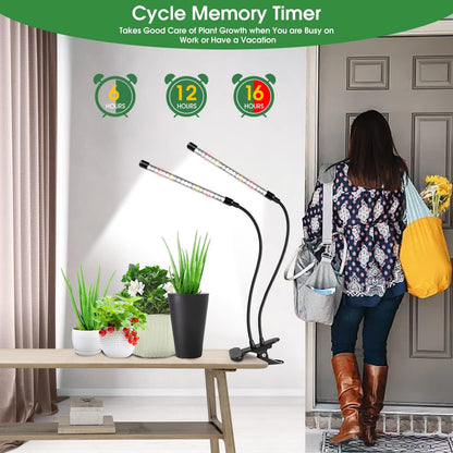 Wolezek Grow Lights for Indoor Plants, 6000K 40 LEDs Full Spectrum Plant Grow Lights Indoor, White Grow Lamp with Clip, Auto ON & Off Timer 6/12/16H, 3 Modes, 5-Level Dimmable Brightness