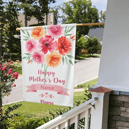 Custom Mother Garden Flag for Outdoor Personalized Mother's Day Yard Flags Decor Customized Flag Add Your Own Picture/Text House Lawn Banner Double Sided Home Wall Decoration 12.5x18 28x40