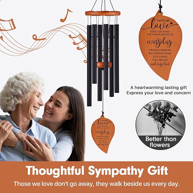 Memorial Wind Chimes, Sympathy Wind Chimes, Sympathy Gifts for Loss of Loved One, Bereavement Gift Baskets, Condolence Funeral Gifts for Loss of Mother Father, Send Love and Concern