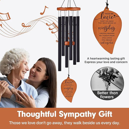 Memorial Wind Chimes, Sympathy Wind Chimes, Sympathy Gifts for Loss of Loved One, Bereavement Gift Baskets, Condolence Funeral Gifts for Loss of Mother Father, Send Love and Concern