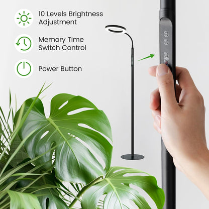 Grow Light for Tall Indoor Plants, 60in Upgrade Pole Controller,Red Blue Warm Full Spectrum 95 LED Bead Plant Growing Lights with Floor Stand,Auto Timer,Dimmable Halo Ring Tree Growth Lamp