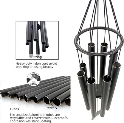 Personalized 36" Healing Memorial Wind Chimes for Outside, Bereavement Gift of Comfort for Loss of Mother, Father or Husband, A Soothing Remembrance for Your Garden and Patio