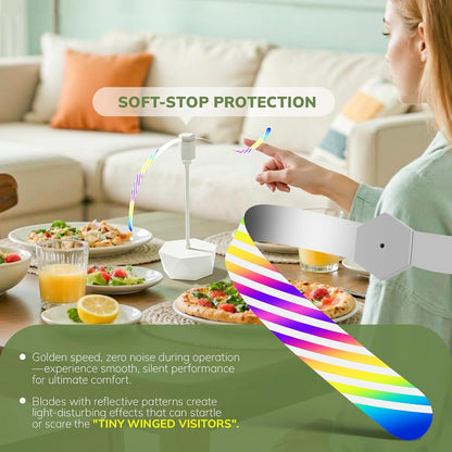 Grete Gotye Portable Battery Powered Fly Fans for Tables Up to 15 Hours Working Time, 4-Pack Indoor Outdoor Food Fan with Flexible Goose-Neck Blades for Home Restaurant Party Picnic Patio BBQ, Beige