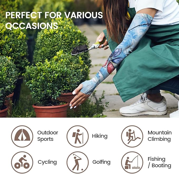 Gardening Sleeves Farm Sun Protection Arm Cooling Sleeves Thorn Proof Garden for Women Men with Thumb Hole