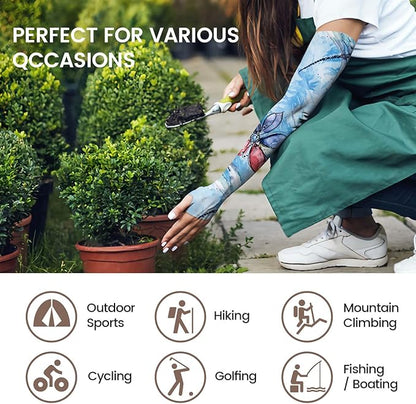Gardening Sleeves Farm Sun Protection Arm Cooling Sleeves Thorn Proof Garden for Women Men with Thumb Hole