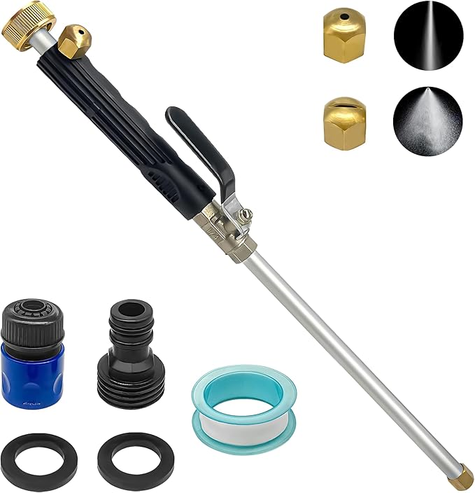 Upgraded Jet Nozzle Pressure Washer Wand for Garden Hose with 2 Different Nozzles and Hose Quick Connectors, Jet High Pressure Washer Tools for Tackling Tough Grime And Dirt with Ease