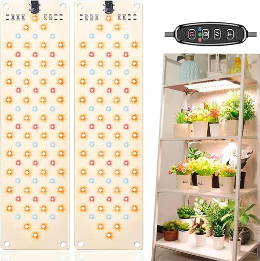 Grow Lights for Indoor Plants,Ultra-Thin Panel Grow Lamp,158LEDs Full Spectrum Grow Lights for Under Cabinet Plant, Grow Lamp with 3/9/12H Timer,10 Dimmable Levels for Plants Growing