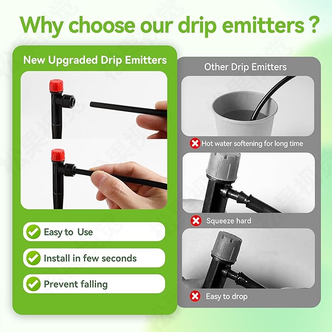 Vatony 20PCS Plant Self Watering Insert Spikes Device, Automatic Water Control System with Adjustable Drip Irrigation, Plastic, Special Feature: Automatic Watering