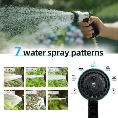 Retractable Garden Hose Reel 1/2"x130 ft, Automatic Hose Reel with 7 Pattern Nozzle,Any Length Lock Wall Mounted &180 Deg Swivel