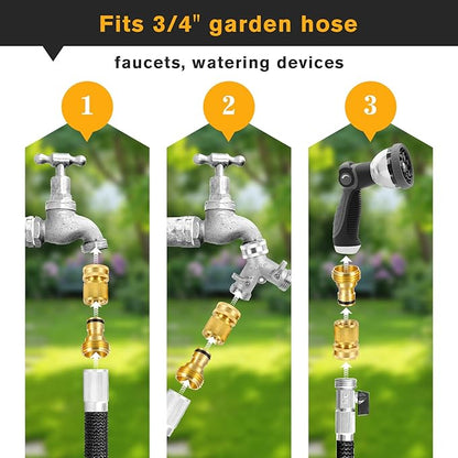 3/4 Inch Brass Garden Hose Quick Connectors Durable Quick Connect Hose Fittings Easy Hose Quick Connect Water Hose Quick Connect for Effortless Switching Between Hoses and Nozzles (2)