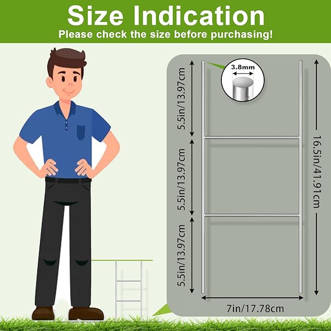 Gtongoko 25 Pack H Frame Yard Sign Stakes Metal, 16.5" x 7" Heavy Duty 9 Gauge Yard Sign Stands for Advertising Board, H Stakes for Custom Garage Sale Sign