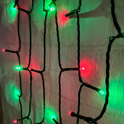 75.8 FT 200 LED Red and Green Christmas Lights Indoor Outdoor, Timer & Memory Function & 8 Modes, Extendable Green Wire, Waterproof Fairy Twinkle String Light for Xmas Tree Holiday Party Garden Yard